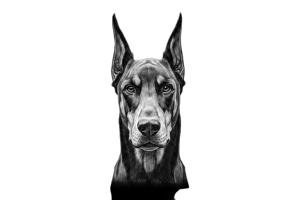 Doberman Softer Pencil Sketch